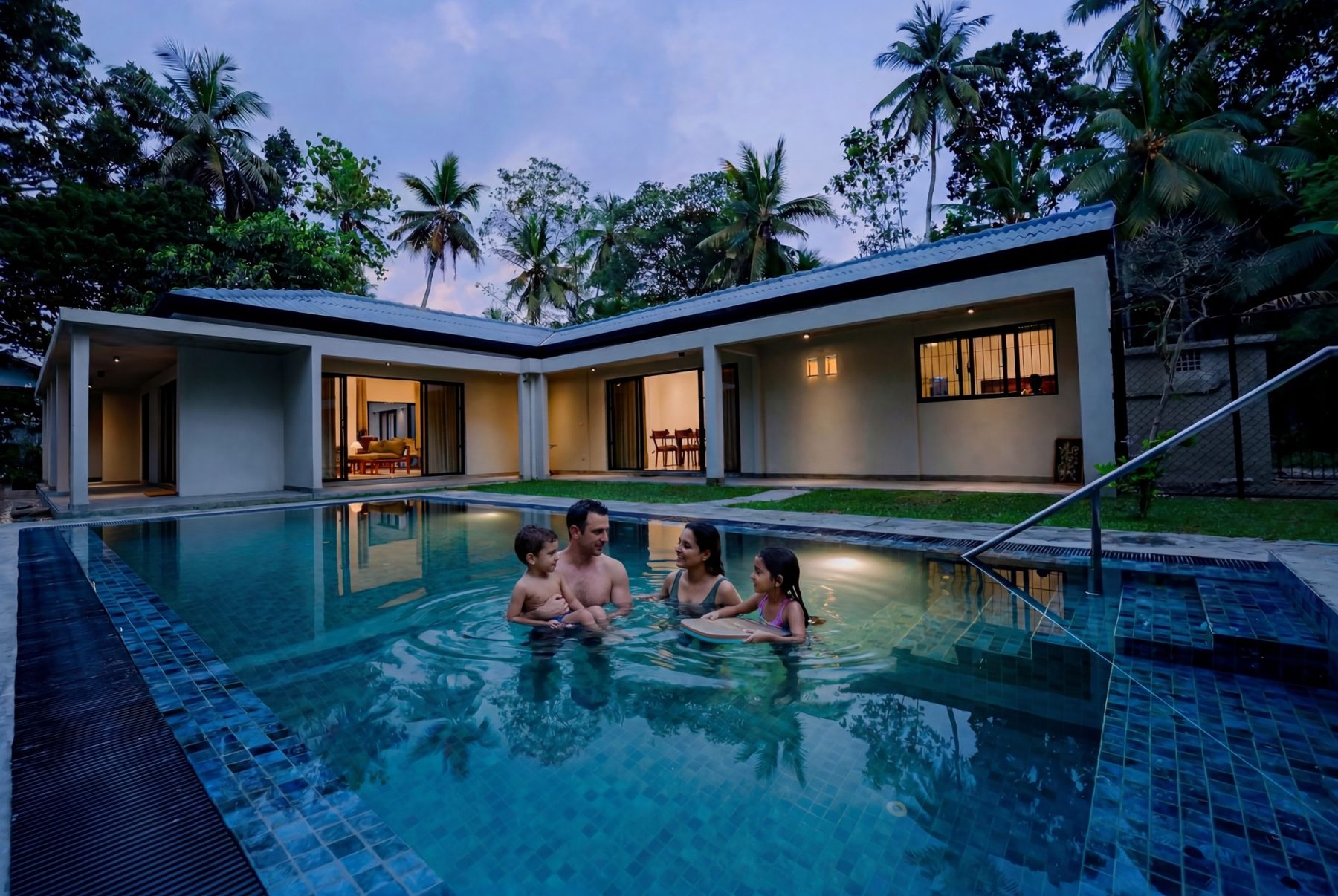 Private pool and jacuzzi at Terra Chas Cinnamon House villa in Wadduwa Sri Lanka